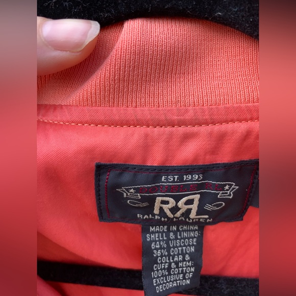 Incredible RRL salmon pink embroidered bomber jacket, 1, xs, Ralph Lauren - Picture 14 of 16